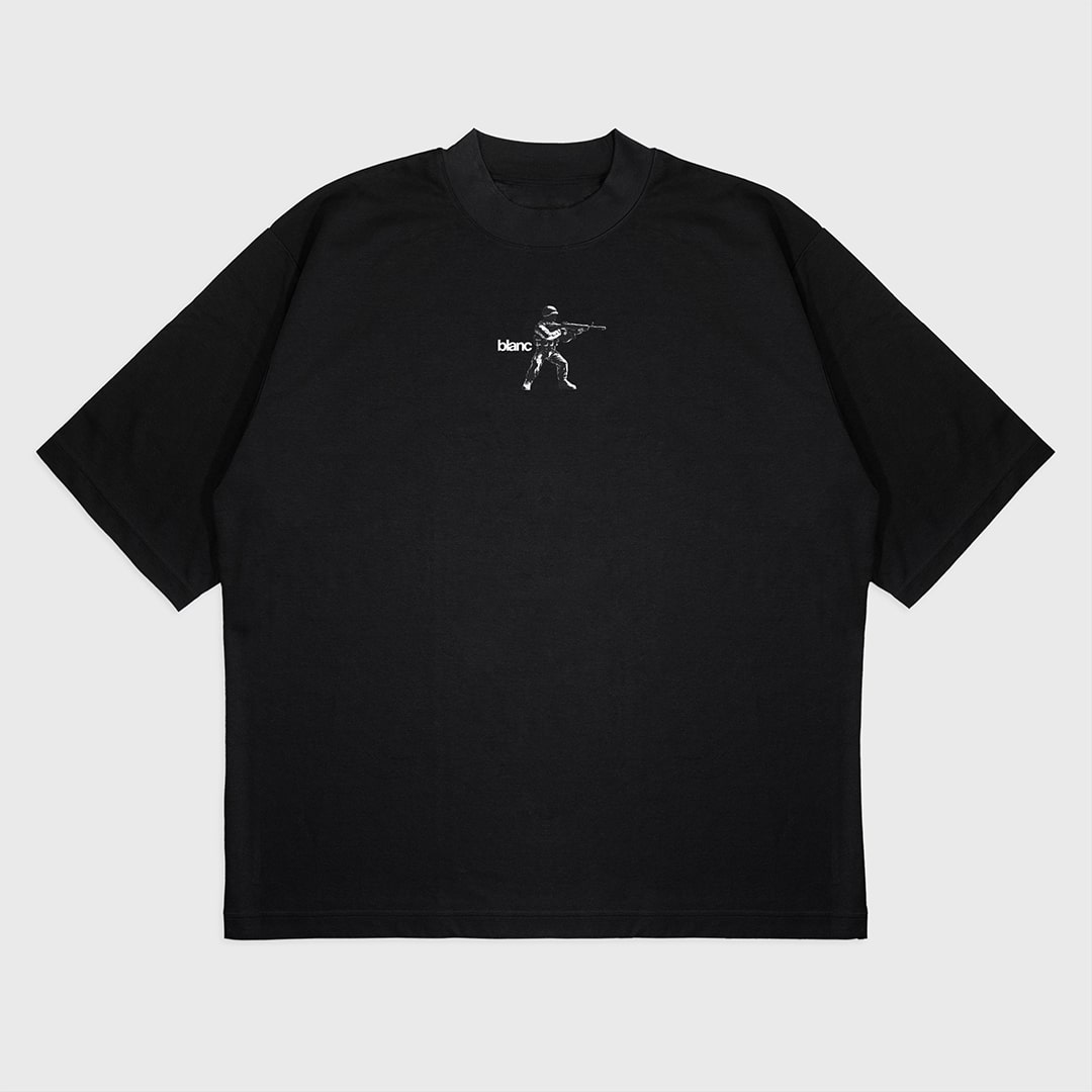BLANC "FRONTLINE" BLACK T-SHIRT