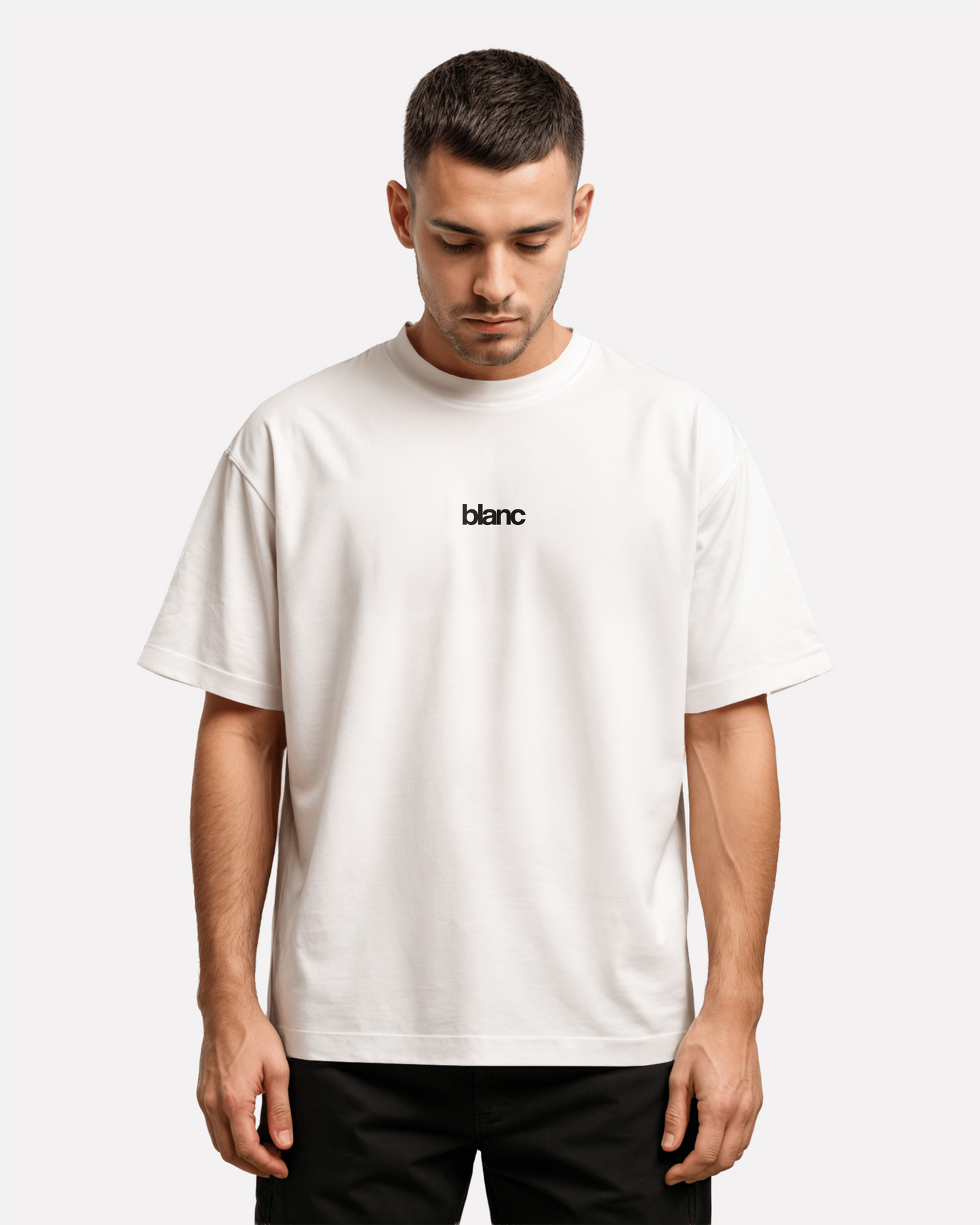 BLANC "STACKED" WHITE T-SHIRT